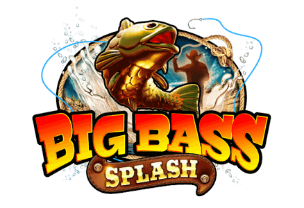 Big Bass Splash slot logo lettering with bass fish emblem